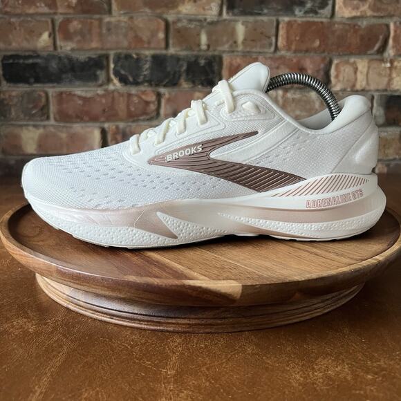 Brooks Adrenaline GTS 24 Supportive Women's 10 Rose Gold White Running Shoes - Picture 12 of 16